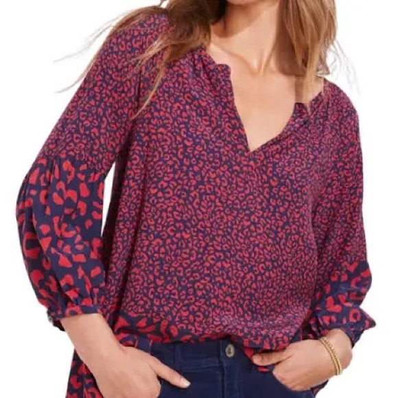 Vineyard Vines Tops - Vineyard Vines Falling for Leopard Long Sleeve Blouse